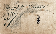 Magyarország, Budapest IV., Árpád út 50., Stahl Vilmos fényképészeti műterme., 1906, Gabányi Erika, műterem, fényképész, hátlap, Budapest, Fortepan #114861