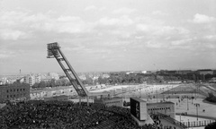 Magyarország, Népstadion, Budapest XIV., Magyarország - Finnország válogatott atlétikai viadal., 1960, Móra András, nézőtér, stadion, Budapest, Fortepan #114881