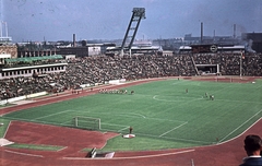 Magyarország, Népstadion, Budapest XIV., Magyarország - Ausztria (4:1) ifjúsági válogatott labdarúgó-mérkőzés 1961. június 11-én, a nagyválogatott mérkőzése előtt., 1961, Móra András, színes, stadion, Budapest, Fortepan #114905