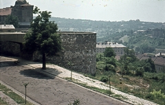 Magyarország, budai Vár, Budapest I., Palota út a Fehérvári kapunál a Tóth Árpád sétányról nézve., 1960, Móra András, Budapest, színes, madártávlat, Fortepan #114909