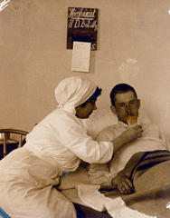 1918, Kelemen Zsuzsa, First World War, medical institution, nurse, label, illness, Fortepan #115093