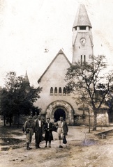 Magyarország, Zebegény, Havas Boldogasszony-templom (Kós Károly és Jánszky Béla)., 1938, Zsivkov Anita - Koós Árpád / Kocsis András fényképei, templom, szecesszió, katolikus, Art Nouveau, Györgyi Dénes-terv, Jánszky Béla-terv, Kós Károly-terv, Fortepan #115174