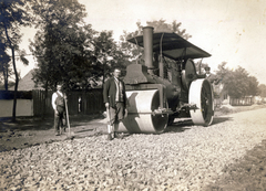 1931, Zsivkov Anita - Koós Árpád / Kocsis András fényképei, road construction, road roller, Fortepan #115194