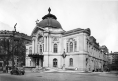 Magyarország, Budapest XIII., Vígszínház (ekkor a Magyar Néphadsereg Színháza az újjáépítés befejezése előtt., 1951, Nagy Ilona, Fellner és Helmer-terv, vörös csillag, Budapest, Fortepan #115361