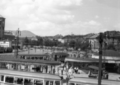 Hungary, Budapest XII.,Budapest I.,Budapest II., Széll Kálmán (Moszkva) tér., 1957, Répay András, Budapest, tram, Fortepan #115450