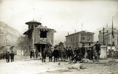 Croatia, Rijeka, jobbra a lerombolt közúti híd, háttérben középen a lerombolt vasúti híd a Recsina folyó felett., 1919, Schmal Alexandra, First World War, Fortepan #115568