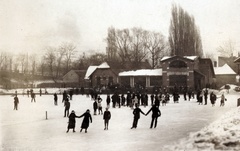 Hungary, Kaposvár, Gilice utca, korcsolyapálya., 1914, Schmal Alexandra, skating, Fortepan #115614