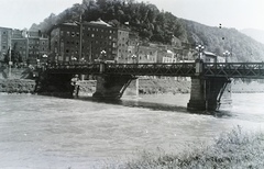 Austria, Salzburg, Salzach folyó, Staatsbrücke, szemben a Kapuzinerberg., 1937, Széman György, Fortepan #115692