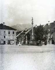 Austria, Bruck an der Mur, Koloman Wallisch Platz (Hauptplatz), Mária-oszlop., 1937, Széman György, Marie pillar, Fortepan #115719