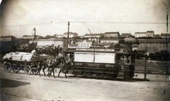 Hungary, Budapest I., Krisztina körút, mögötte a Vérmező. Háttérben a nyugati várlejtő., 1905, Széman György, horse, tram, Budapest, BKVT-organisation, BKVT E-model, Fortepan #115783