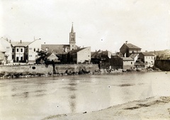 Romania,Transylvania, Oradea, a Sebes-Körös túlpartján a Széchenyi téren álló Szent György görögkatolikus szemináriumi templom., 1905, Széman György, church, Greek Orthodox Church, shore, Fortepan #115788