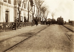 Hungary, Kunszentmiklós, vasútállomás., 1906, Széman György, railing, train station, rails, station-house, Fortepan #115801