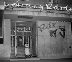 Hungary, Zalaegerszeg, Kazinczy (Marx) tér, Hotel Arany Bárány., 1975, Krantz Károly, neon sign, Fortepan #116055