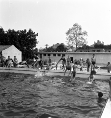 1958, FSZEK Budapest Gyűjtemény / Sándor György, Sándor György, strand, Fortepan #116901