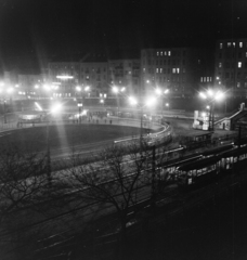 Magyarország, Budapest I.,Budapest II., Széll Kálmán (Moszkva) tér, szemben a Vérmező út házsora., 1958, FSZEK Budapest Gyűjtemény / Sándor György, Sándor György, Budapest, végállomás, Fortepan #116914