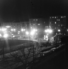 Magyarország, Budapest I.,Budapest II., Széll Kálmán (Moszkva) tér, szemben a Vérmező út házsora., 1958, FSZEK Budapest Gyűjtemény / Sándor György, Sándor György, Budapest, végállomás, Fortepan #116915