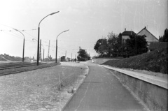 Magyarország, Budapest IV., a Béke utcai közúti aluljáró felöl a Pozsonyi utca felé nézve. Szemben az Angyalföld kocsiszín, előtte jobbra a Madridi utca., 1959, FSZEK Budapest Gyűjtemény / Sándor György, Sándor György, Budapest, Fortepan #116940