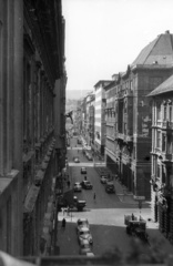 Magyarország, Budapest V., Arany János utca a Hercegprímás (Alpári Gyula) utcától a Duna felé nézve., 1959, FSZEK Budapest Gyűjtemény / Sándor György, Sándor György, Budapest, Fortepan #116941