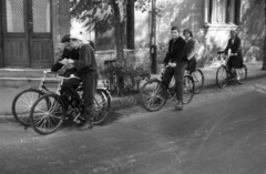 1957, FSZEK Budapest Gyűjtemény / Sándor György, Sándor György, bicycle, Csepel-brand, Fortepan #116975