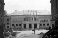 Hungary, Budapest VIII., Corvin (Kisfaludy) köz, Corvin mozi., 1957, FSZEK Budapest Gyűjtemény / Sándor György, Sándor György, relief, movie theater, Budapest, Fortepan #117068