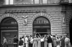 Hungary, Budapest VII., Thököly út 16., 1957, FSZEK Budapest Gyűjtemény / Sándor György, Sándor György, hardware store, grille, Budapest, Fortepan #117180