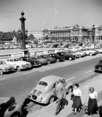 Franciaország, Párizs, Place de la Concorde a Tuileriák kertje felől nézve., 1959, Aradi Péter, Szenczi Mária, Fortepan #117531