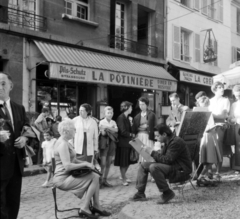 Franciaország, Párizs, Montmartre, Place du Tertre., 1959, Aradi Péter, Szenczi Mária, Fortepan #117557