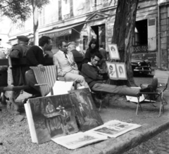 Franciaország, Párizs, Montmartre, Place du Tertre., 1959, Aradi Péter, Szenczi Mária, Fortepan #117558