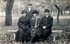 1917, Hegedűs Tibor dr, tableau, family, bench, Fortepan #117722