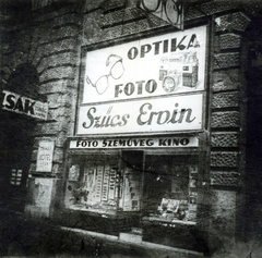 Hungary, Budapest V., Nádor utca 29., 1948, Glázer Attila, Show window, sign-board, camera store, Budapest, Fortepan #118030