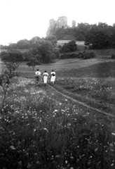 Magyarország, Csesznek, Vár., 1937, Kozma Endre, kirándulás, várrom, Fortepan #118063