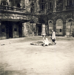 Hungary, Budapest II., Frankel Leó út 25-29., a Lukács Gyógyfürdő parkja., 1948, Kőrössy Szabolcs, baby carriage, Budapest, Fortepan #118085