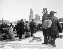 Ukrajna, Harkov, a Poltavai út, háttérben a Ozerjanai Szűz Mária-templom., 1942, Gádoros Lajos, templom, pravoszláv templom, Fortepan #11819