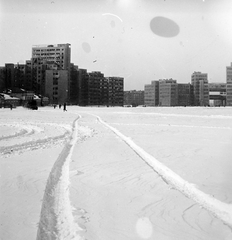 Ukrajna, Harkov, Szabadság (Dzerzsinszkij) tér, balra a Tervek Háza., 1942, Gádoros Lajos, egyetem, konstruktivizmus, Szergej Szavics Szerafimov-terv, Szamuil Mironovics Kravec-terv, Mark Davidovics Felger-terv, Marija Zandberg-Serafimova-terv, Fortepan #11824