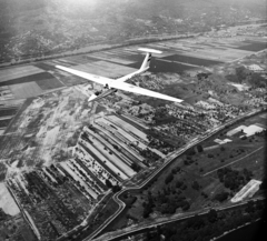 Magyarország, Szigetmonostor, PZL-Bielsko SZD-32 Foka 5 vitorlázórepülőgép a Szentendrei-sziget felett., 1971, MHSZ, lajstromjel, Fortepan #118345