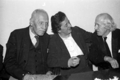 Hungary, Budapest VI., Lendvay utca 13., Ódry Árpád Színészotthon. Középen Gobbi Hilda, jobbra Bérczy Gyula színművészek a karácsonyi ünnepségen., 1957, FSZEK Budapest Gyűjtemény / Sándor György, Sándor György, Budapest, celebrity, Fortepan #119033