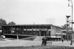 Magyarország, Városliget,Budapesti Ipari Vásár, Budapest XIV., 1959, FSZEK Budapest Gyűjtemény / Sándor György, Sándor György, építkezés, kiállítás, Budapest, Fortepan #119090