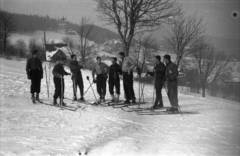 Lengyelország, 1947, Bogdan Celichowski, férfiak, hegyoldal, hó, síléc, síbot, Fortepan #119159