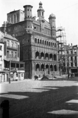 Lengyelország, Poznań, Stary Rynek, Városháza., 1946, Bogdan Celichowski, középület, utcakép, állvány, Fortepan #119163