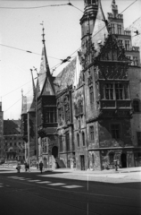 Lengyelország, Wroclaw, Rynek, Városháza., 1947, Bogdan Celichowski, utcakép, Fortepan #119263