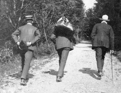 1915, Kurutz Márton, woods, hat, walk, men, walking cane, bag, Fortepan #11950