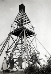 Hungary, kilátó., 1932, Kurutz Márton, excursion, lookout, triangulum point, Fortepan #11955