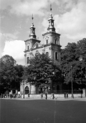 Lengyelország, Krakkó, plac Jana Matejki, Szent Flórián-templom (Kościół św. Floriana)., 1947, Bogdan Celichowski, templom, Fortepan #119607