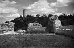 Lengyelország, Kazimierz Dolny, a vár romjai, fent az őrtorony., 1950, Bogdan Celichowski, várrom, őrtorony, Fortepan #119662