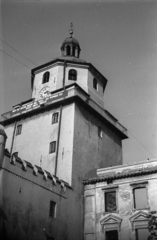 Poland, Lublin, a Krakkói Kapu (Brama Krakowska) tornya., 1948, Bogdan Celichowski, City gate, church clock, Fortepan #119779