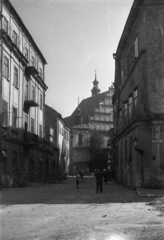 Poland, Lublin, ulica Zlota a Rynek felől, a háttérben a Szent Szaniszló Mártír Püspök-templom és domonkos kolostor., 1948, Bogdan Celichowski, church, Fortepan #119787