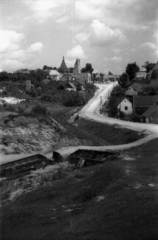 Poland, Szydłów, háttérben a vár., 1947, Bogdan Celichowski, picture, Fortepan #119854