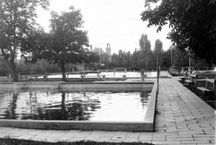 Magyarország, Szolnok, Damjanich uszoda., 1954, Kurutz Márton, strand, medence, uszoda, járda, gesztenyés, Fortepan #11996