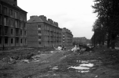 Lengyelország, Tychy, C telep az ulica Bielska az ulica Budowlanych felé nézve., 1959, Bogdan Celichowski, Fortepan #119970