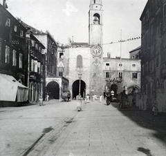 Horvátország, Dubrovnik, Stradun, szemben az óratorony., 1913, Hanser Mária, harangtorony, óratorony, Fortepan #120398